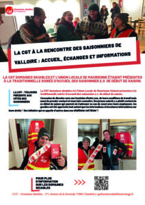 La CGT à la rencontre des saisonniers de Valloire